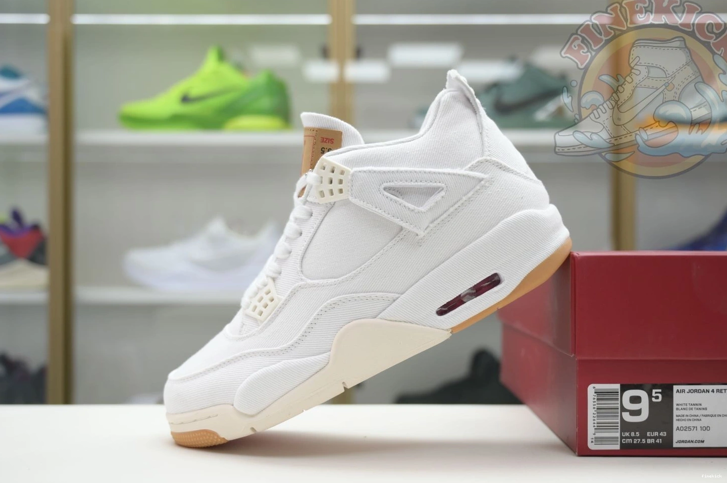 white Jordan Air Jordan tag) 4 levis (levis 0814